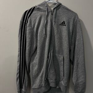 Adidas Men's Gray Zip-Up Sweater
